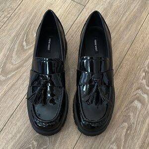 Nine West Patent Black Tassel Loafers